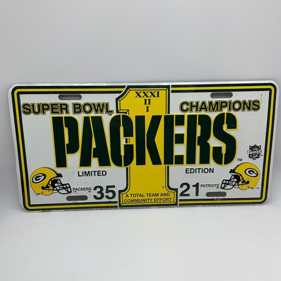 Vintage 1996 NFL Green Bay Packers Super Bowl Champs Decorative License Plate - Picture 1 of 10